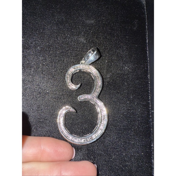 NEW!! Silver Tone CZ Letter Initial "E" Pendant‎ Necklace Key Fob  4383 - Picture 4 of 5